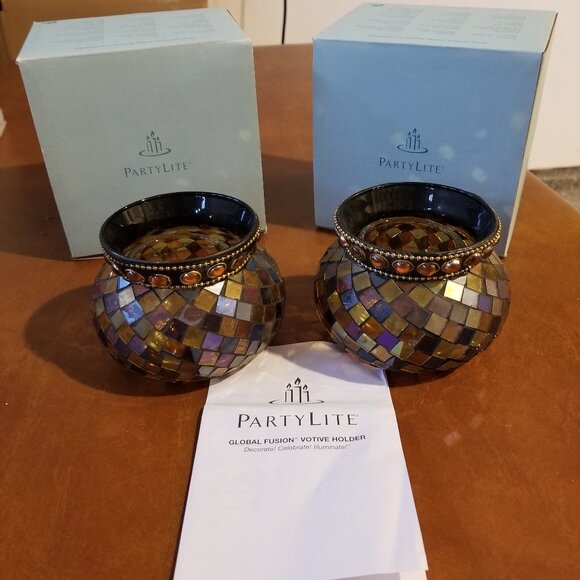 Partylite Global Fusion Votive Candle Cups - Set of 2 - Picture 1 of 6